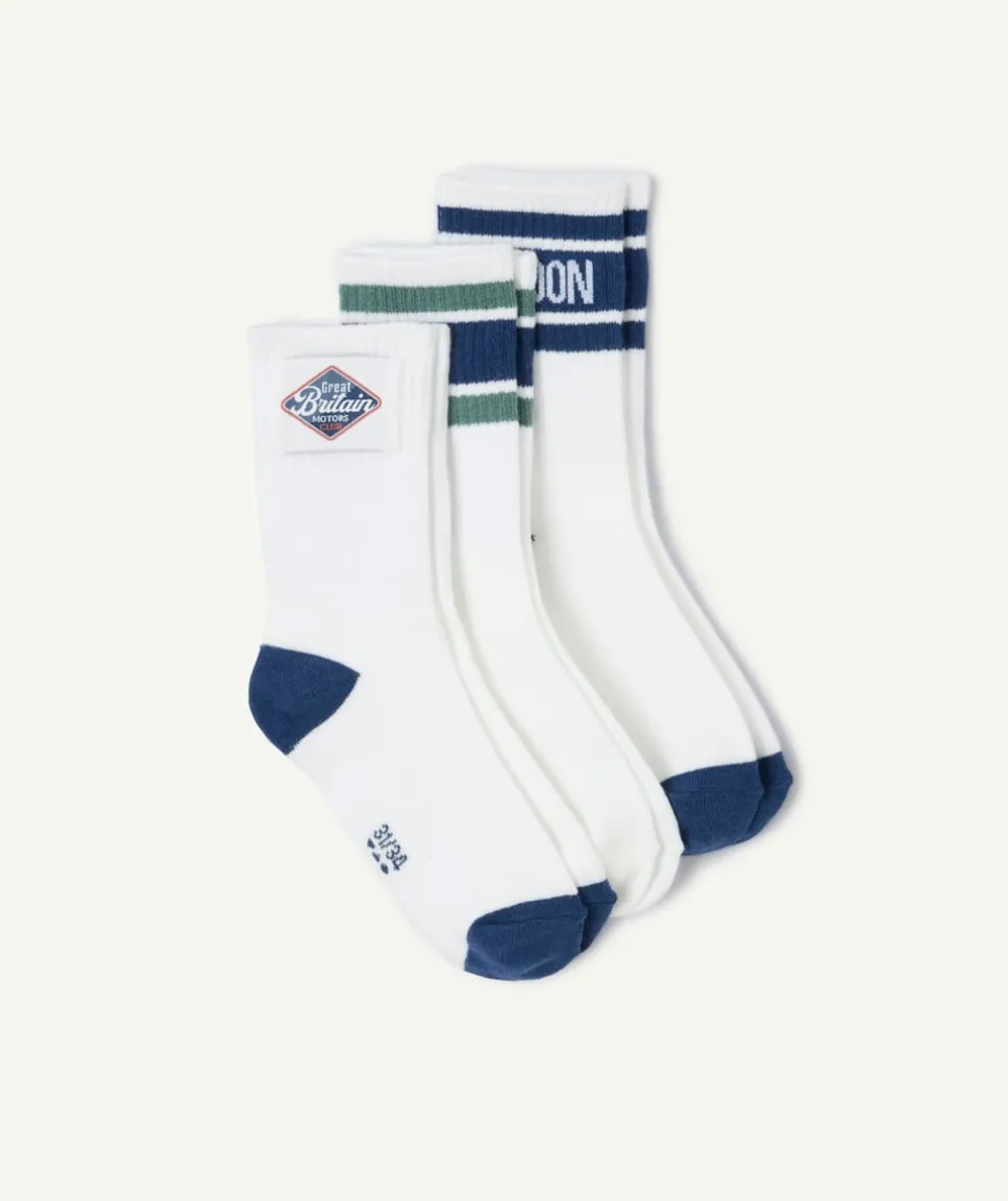 Lot 5 chaussettes garçon blanches motif sport