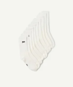 Lot 5 chaussettes garçon blanches logo