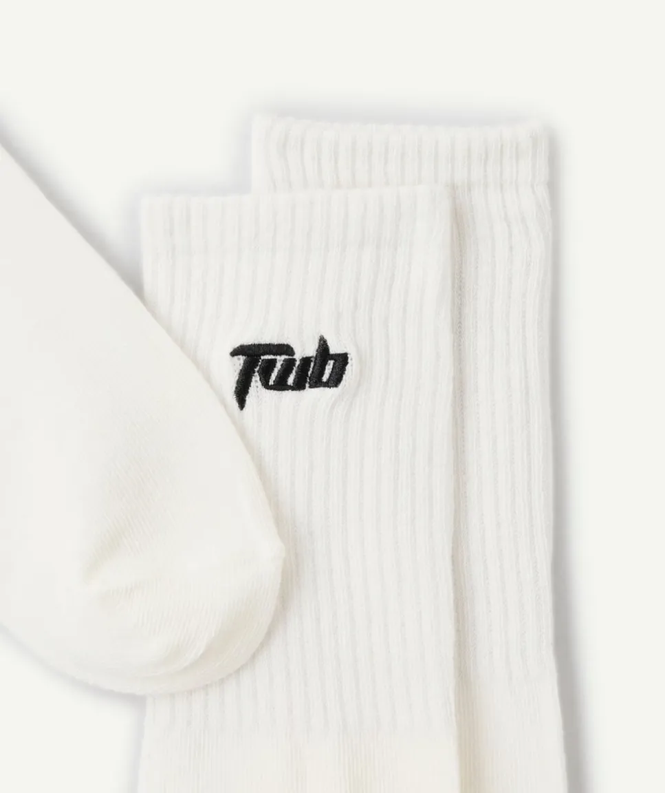 Lot 5 chaussettes garçon blanches logo