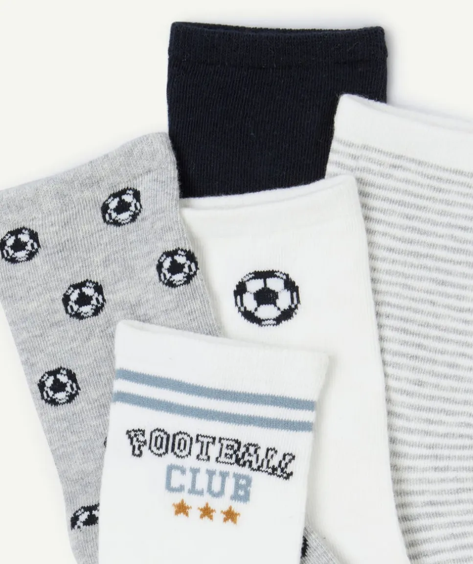 Lot 5 chaussettes garçon football coton