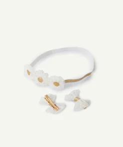 Lot de 3 accessoires cheveux fille avec fleurs
