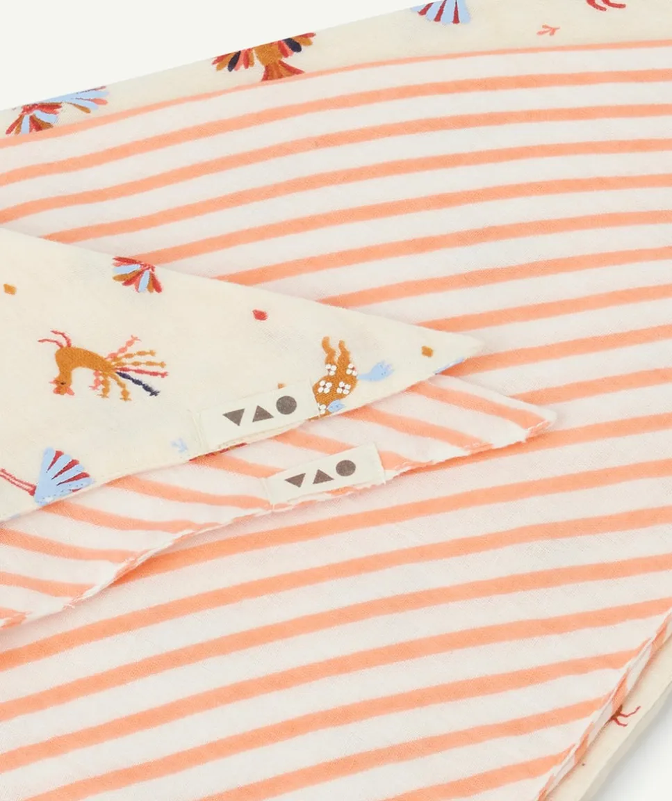 Lot de 2 bandanas bébé fille 100% coton avec imprimés colorés