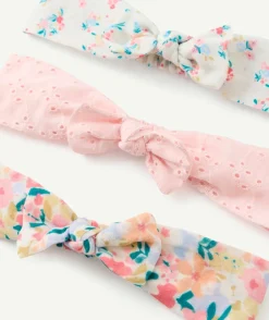 Lot de 3 bandeaux bébé fille avec imprimé et brodé