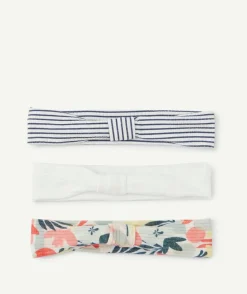 Lot de 3 bandeaux bébé fille à côtes et avec noeuds