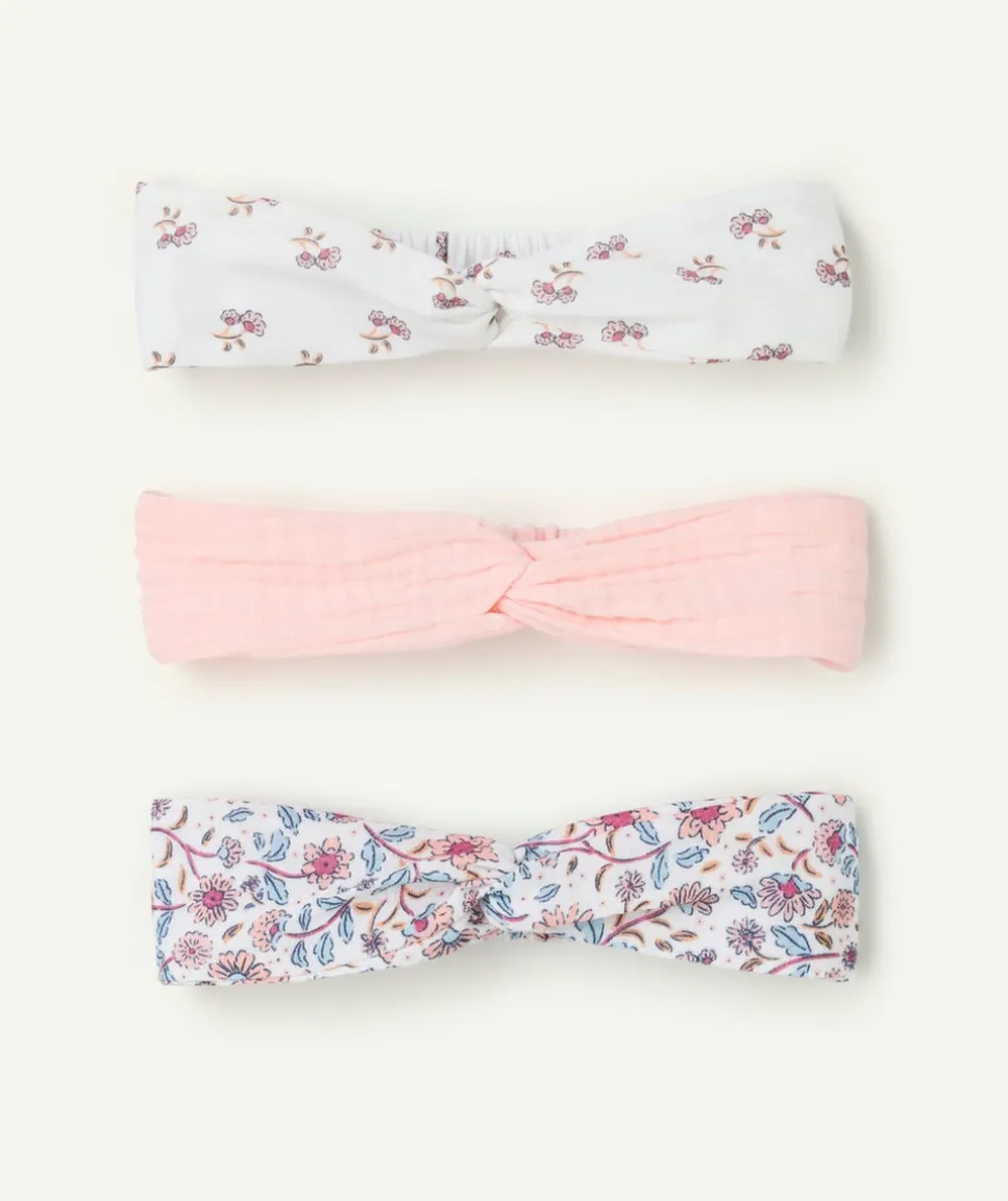 Lot de 3 bandeaux bébé fille imprimé floral