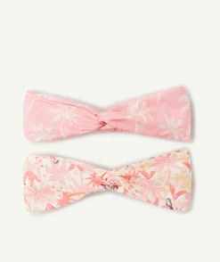 Lot de 2 bandeaux bébé fille imprimés rose