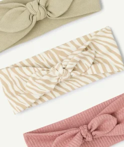 Lot de 3 bandeaux bébé fille nœud imprimé