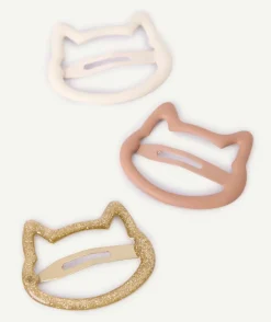 Lot de 3 barrettes bébé fille chat