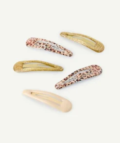 Lot de barrettes bébé fille imprimé léopard et paillettes