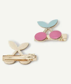 Lot de 2 barrettes bébé fille imprimé cerise