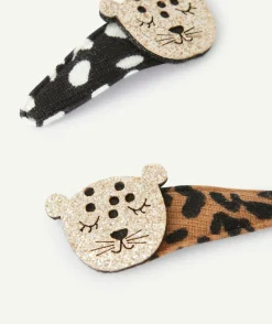Lot de 2 barrettes bébé fille thème léopards