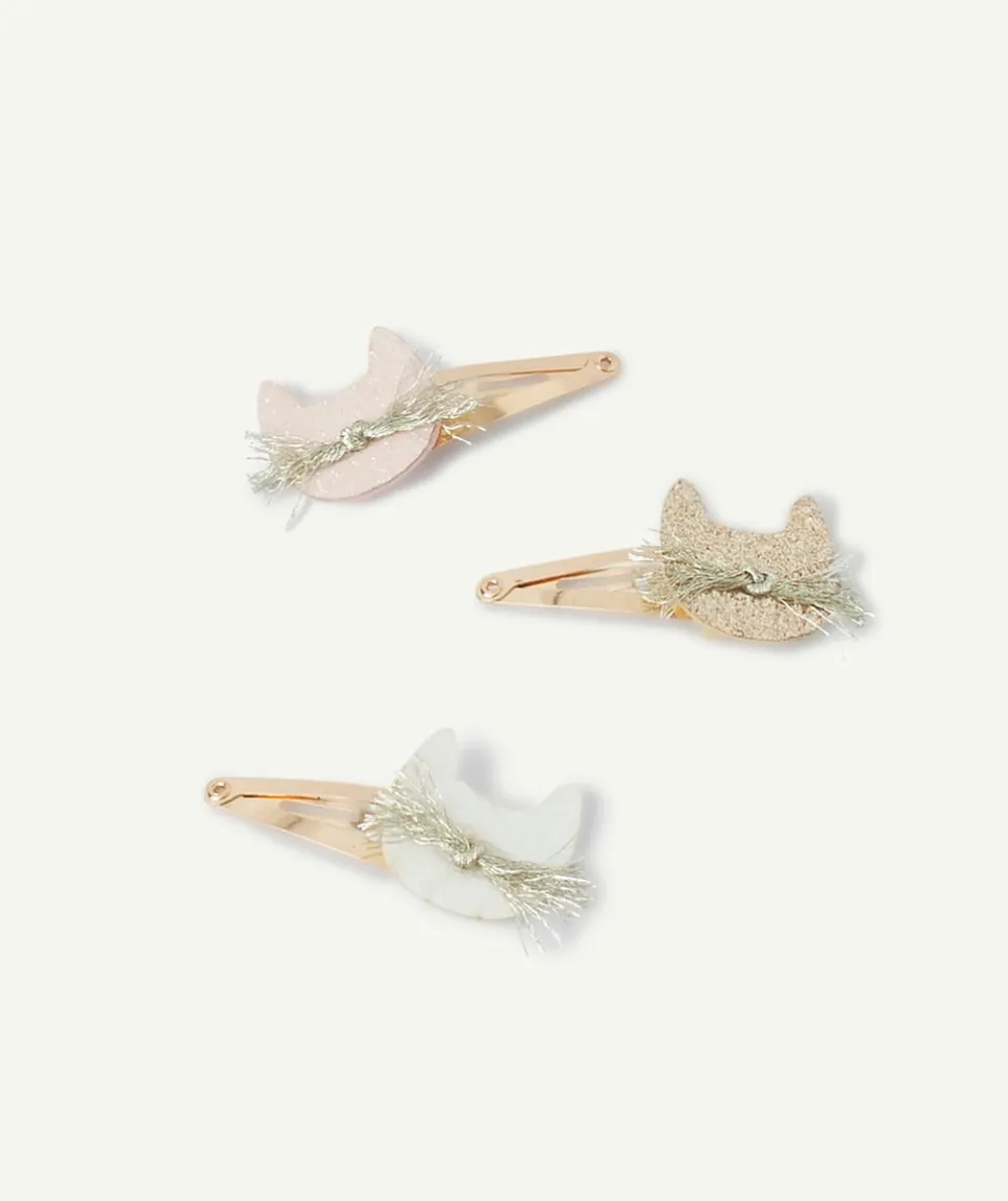 Lot de 3 barrettes chat fille