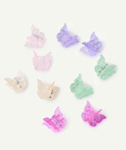 Lot de 10 barrettes cheveux fille papillon pastel