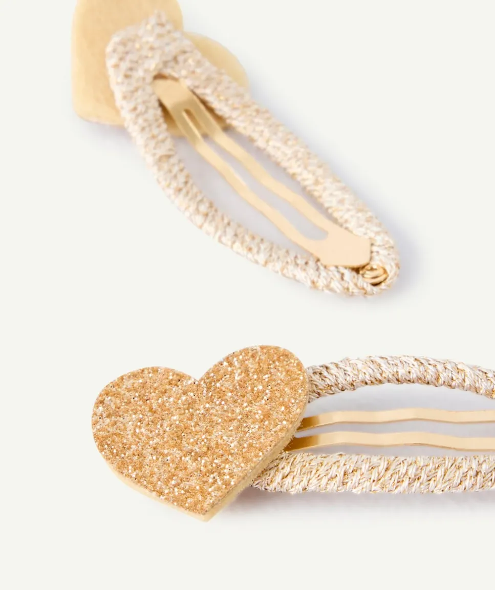 Lot de barrettes couleur dorée cœur pour fille