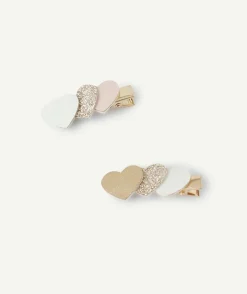 Lot de barrettes cœurs pailletés fille