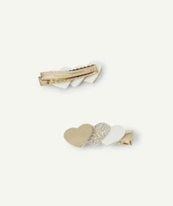 Lot de barrettes cœurs pailletés fille