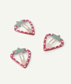 Lot de 3 barrettes fille fraise