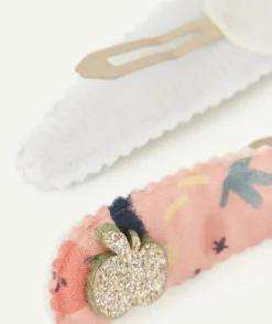 Lot de 2 barrettes plates bébé fille imprimées