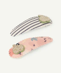Lot de 2 barrettes plates bébé fille imprimées