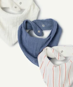 Lot de 3 bavoirs bébé garçon bandana en coton