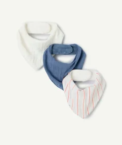 Lot de 3 bavoirs bébé garçon bandana en coton