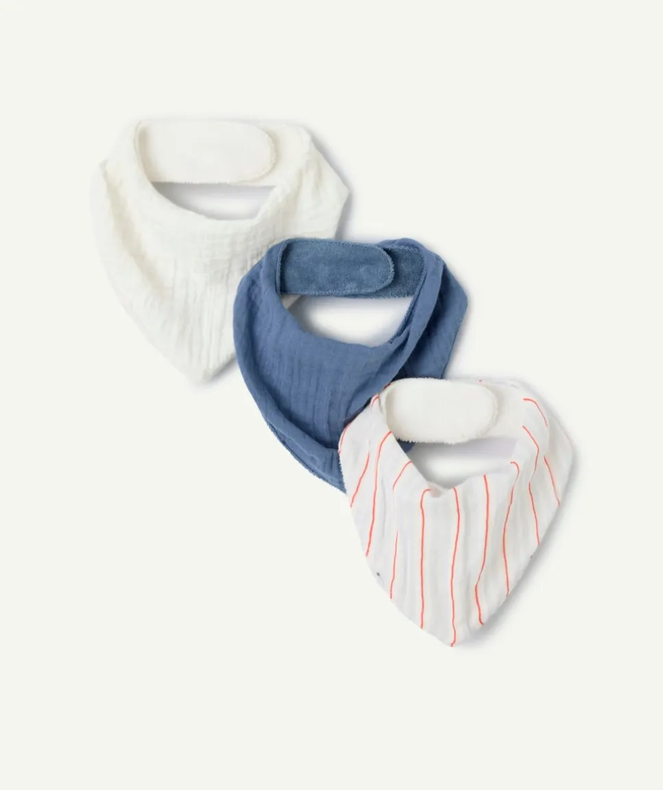 Lot de 3 bavoirs bébé garçon bandana en coton