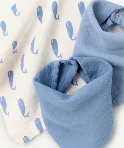 Lot de bavoirs bébé imprimé baleine