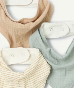 Lot de bavoirs colorés bébé en gaze de coton