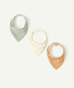 Lot de 3 bavoirs en gaze de coton bébé