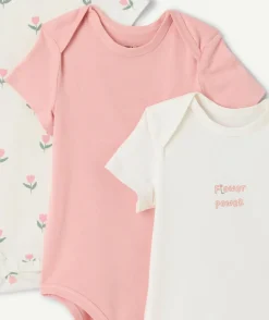 Lot de bodies bébé fille coton imprimés