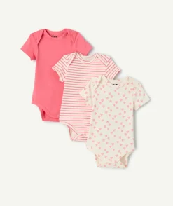 Lot de 3 bodies bébé fille coton imprimés