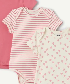 Lot de 3 bodies bébé fille coton imprimés