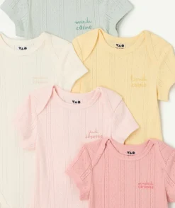 Lot de 5 bodies bébé fille coton imprimés