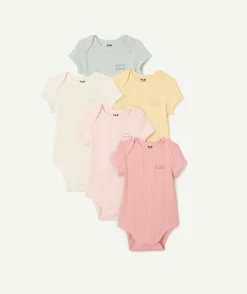 Lot de 5 bodies bébé fille coton imprimés