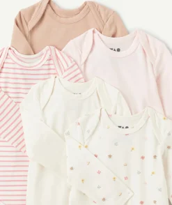 Lot de 5 bodies bébé fille coton imprimés