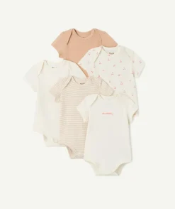 Lot de 5 bodies bébé fille en coton