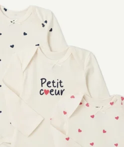 Lot de 3 bodies bébé fille imprimé cœurs