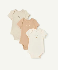 Lot de 3 bodies bébé garçon imprimés coton biologique