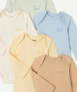 Lot de 5 bodies bébé garçon imprimés