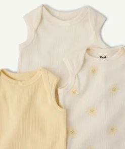 Lot de 3 bodies bébé garçon imprimé soleil
