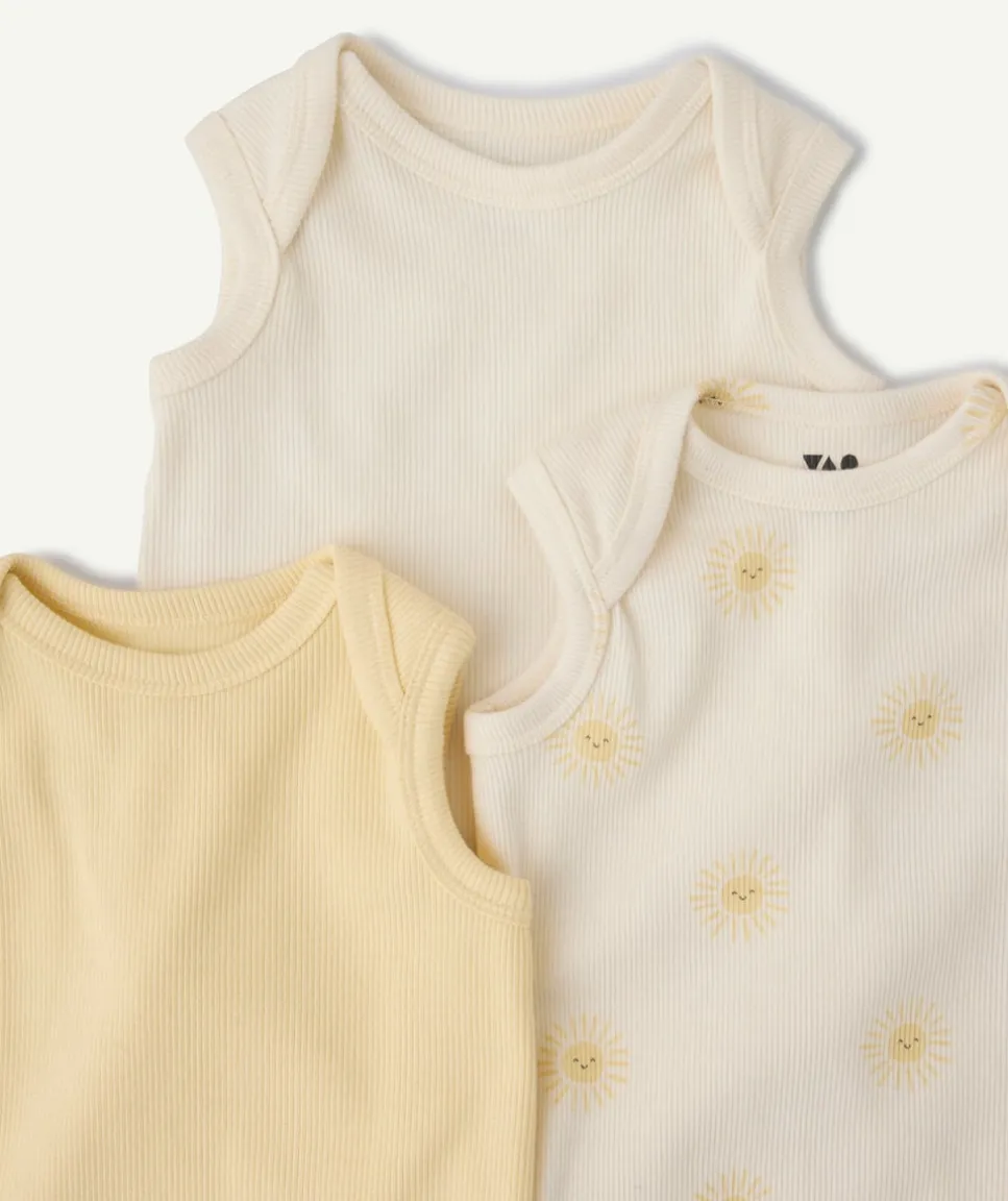 Lot de 3 bodies bébé garçon imprimé soleil