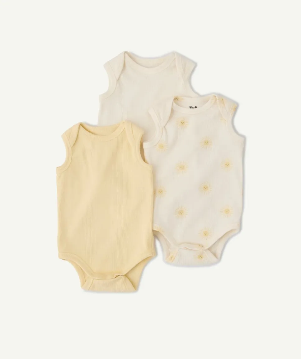 Lot de 3 bodies bébé garçon imprimé soleil