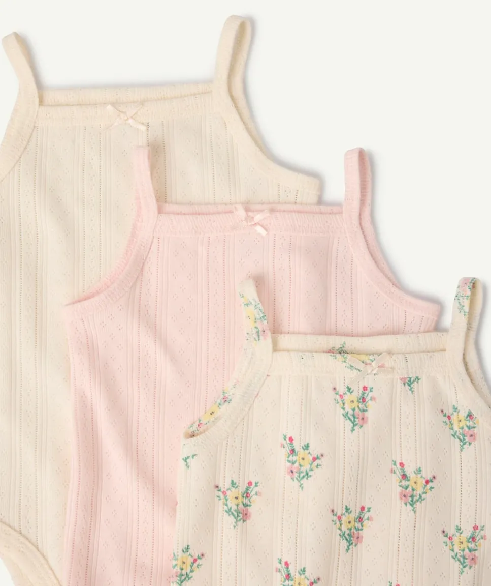 Lot de 3 bodies à bretelles bébé fille imprimés