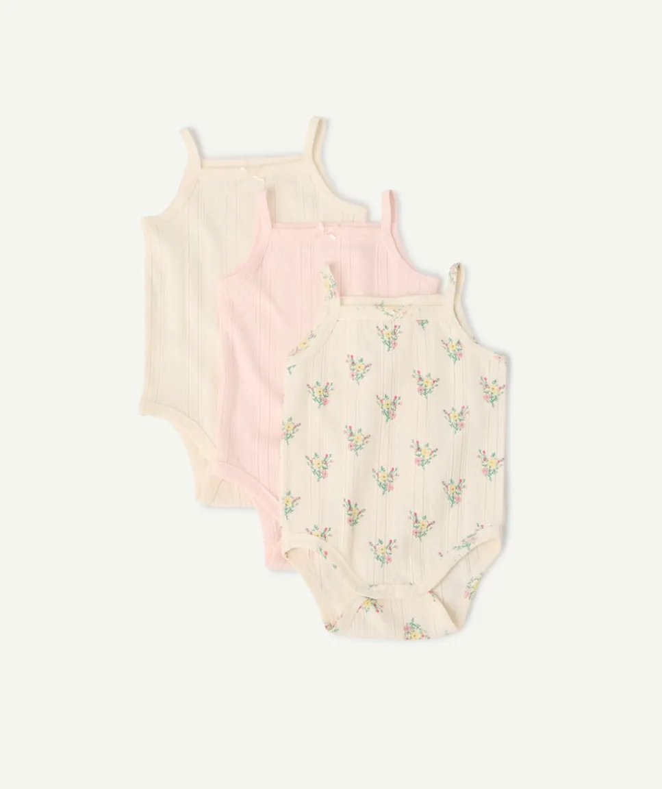 Lot de 3 bodies à bretelles bébé fille imprimés