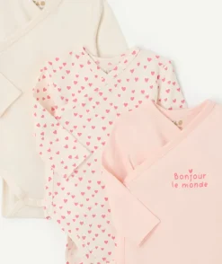 Lot de bodies croisés bébé imprimé coton