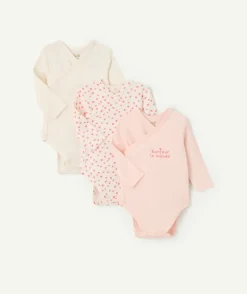 Lot de bodies croisés bébé imprimé coton
