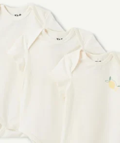 Lot de 3 bodies naissance fille coton imprimé fruits