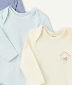 Lot de 3 bodies naissance garçon pastel imprimé