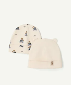 Lot de 2 bonnet naissance garçon imprimé