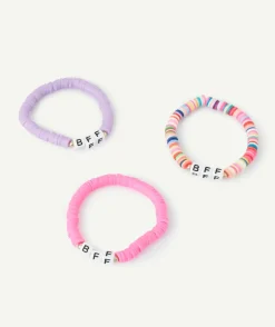 Lot de 3 bracelets bff colorés